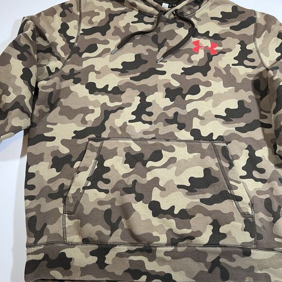Under Armour Camo Hooded Sweatshirt Hoodie Men's Large Loose Outdoor Hunting - Picture 4 of 10